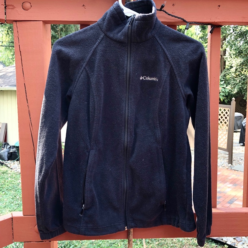 Black Columbia Zip Up Fleece Sweater